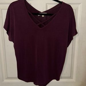 Pink Republic CrissCross Mauve/Purple Flowy T-Shirt